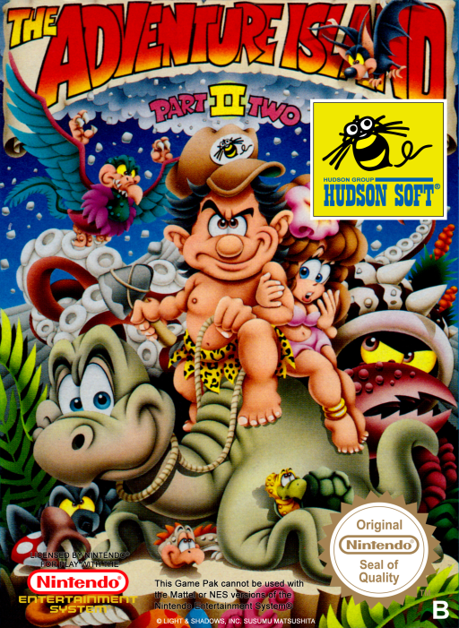Adventure Island Part II box art for NES